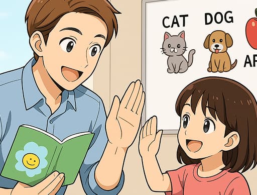 子供向け英会話の先生と生徒